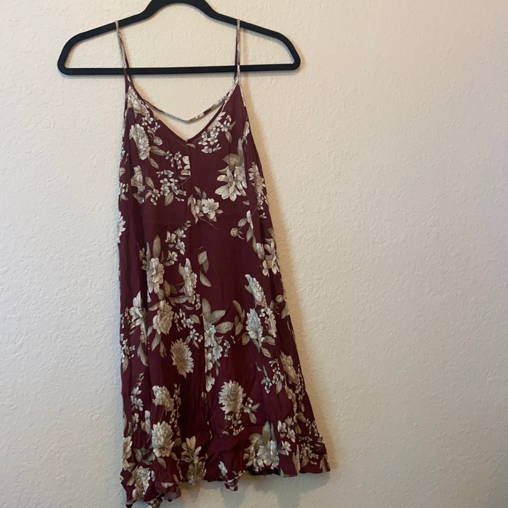 Maroon Floral Dress